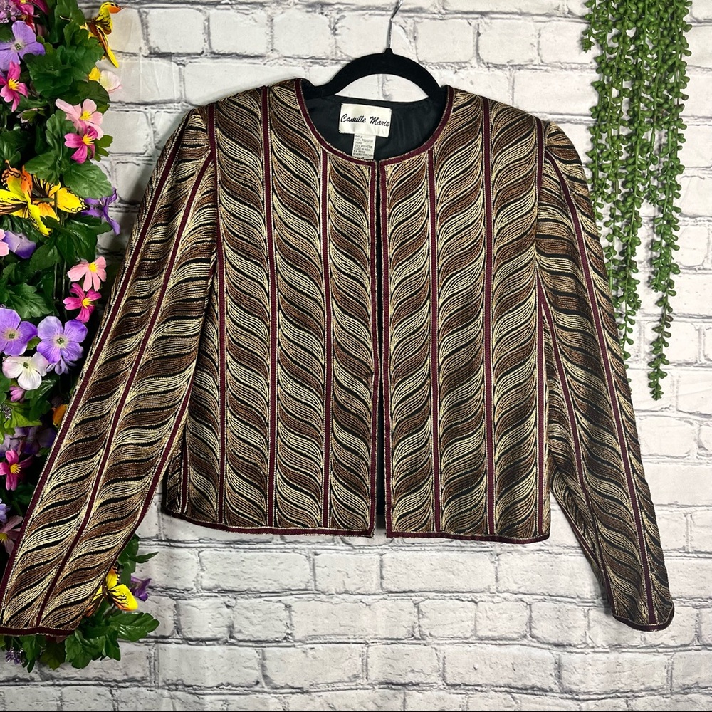 -💙2/$40💙Vintage Camille Marie Embellished Jacket Size Medium